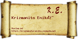 Krizmanits Enikő névjegykártya