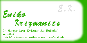 eniko krizmanits business card